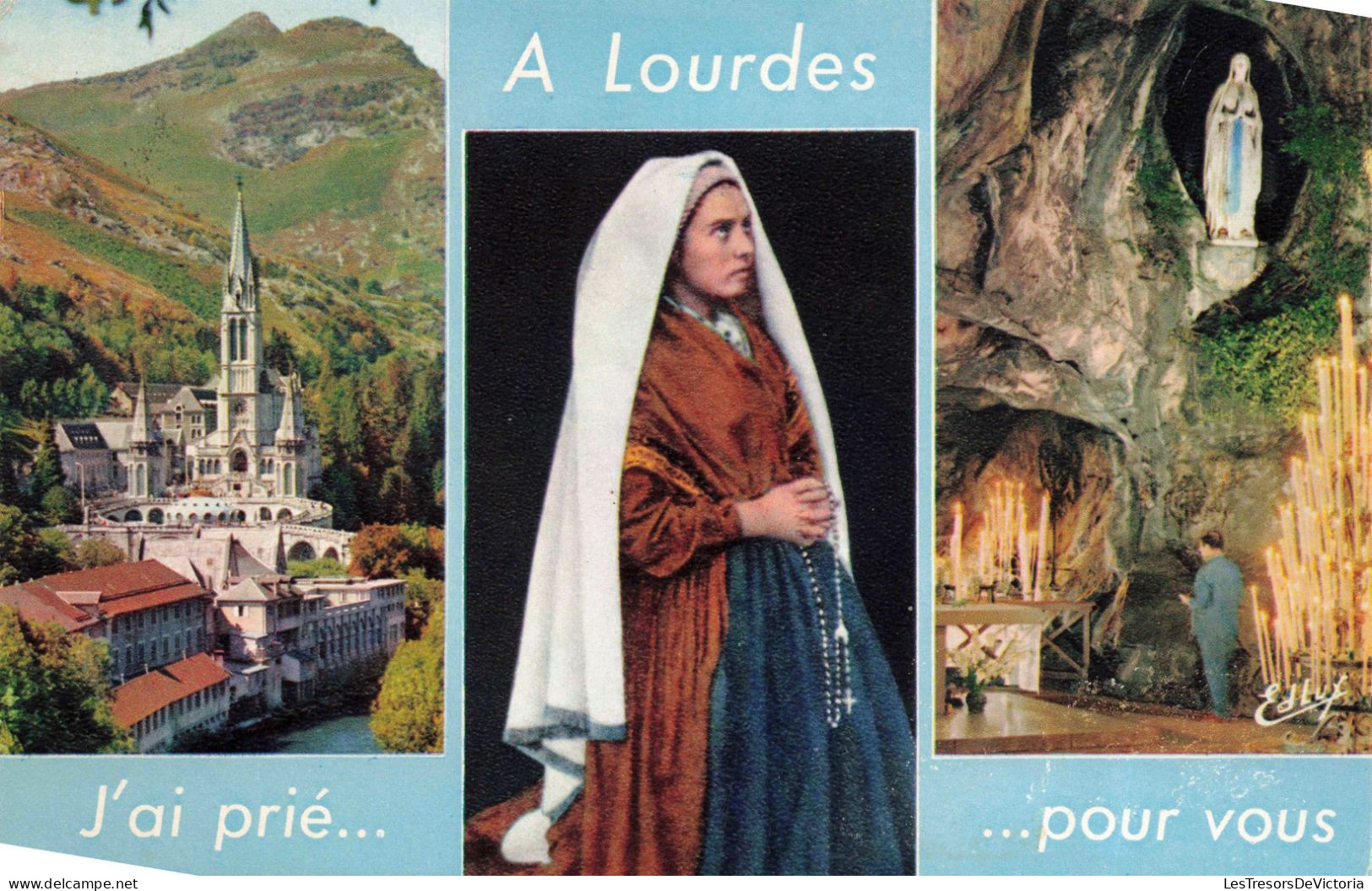 RELIGIONS & CROYANCES - A Lourdes J'ai Prié Pour Vous - Carte Postale Ancienne - Otros & Sin Clasificación