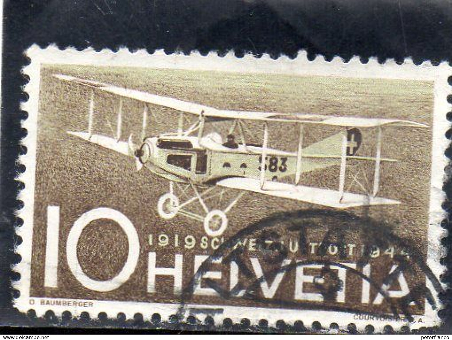 1944 Svizzera - 25 Anni Della Posta Aerea Svizzera - Oblitérés