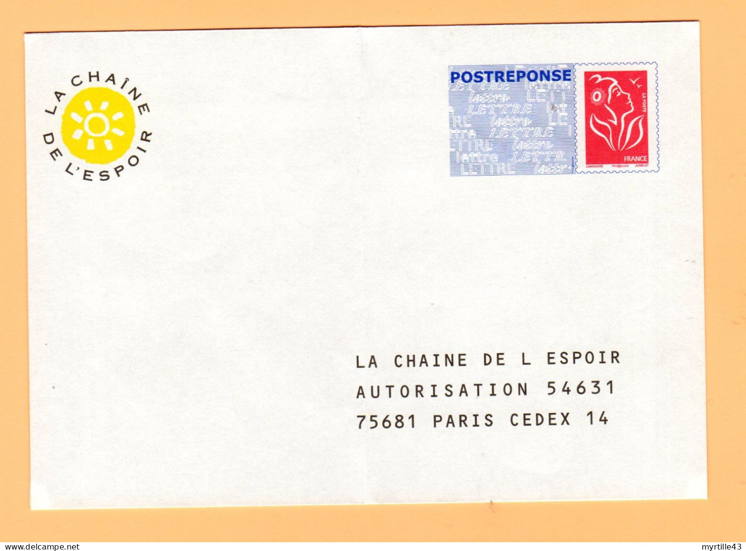 PAP Réponse La Chaine De L'espoir - Neuf - 06P593 - PAP: Antwort/Lamouche