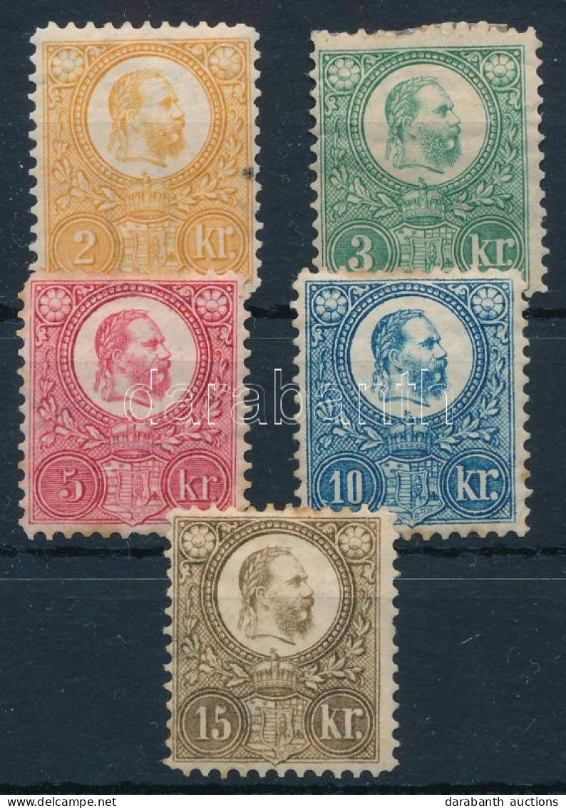 * 1883 Réz újnyomat Sor A 25kr Nélkül (62.000) (2kr Kilyukadt / Hole, 10kr, 15kr Rozsda Foltok / Stain Spots) - Autres & Non Classés