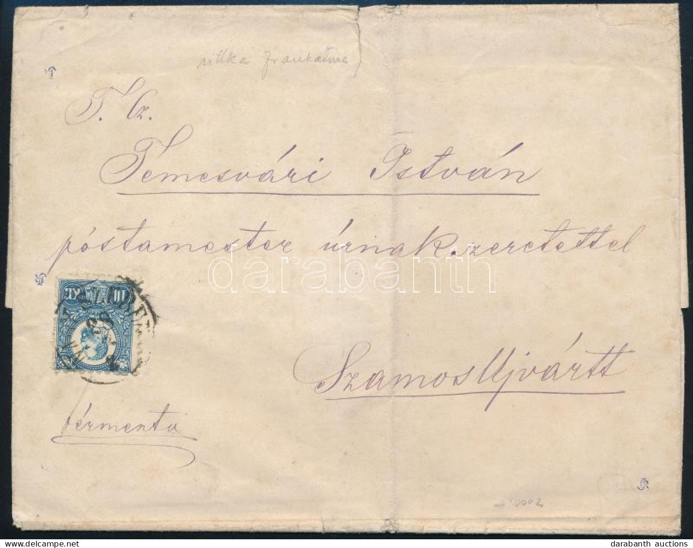 1872 Réznyomat 10kr Levélen (35.500) / 10kr On Cover "NAGY-SZEBEN" - Szamosújvár - Otros & Sin Clasificación