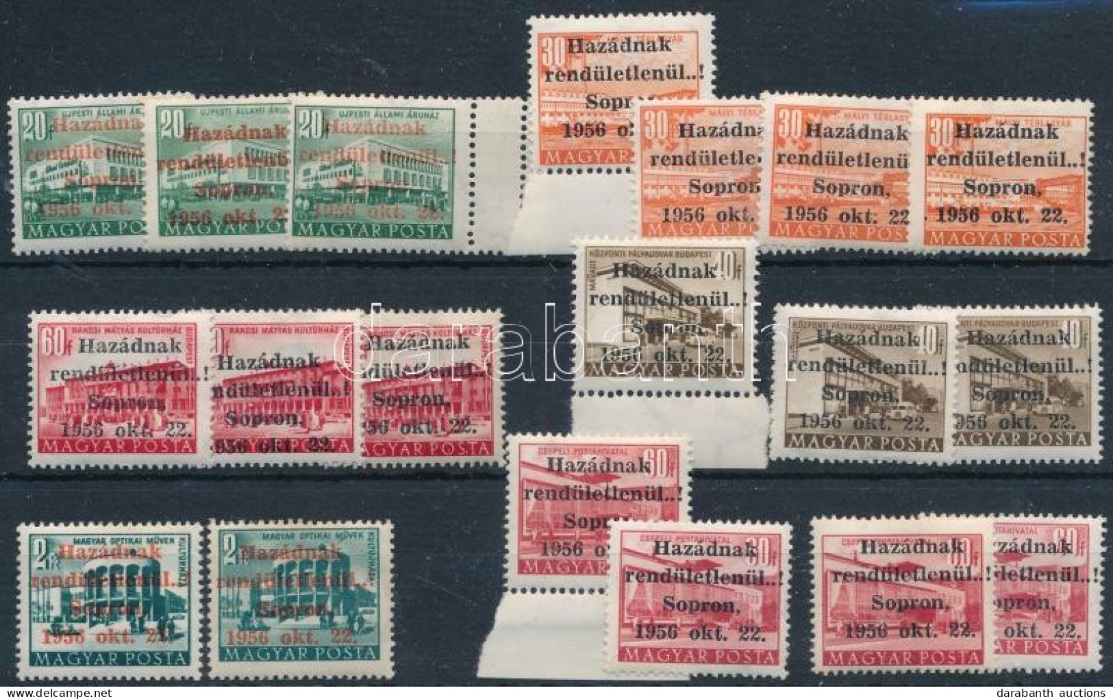 **, * 1956 Sopron 19 Db Bélyeg, 6 Klf érték MF Vizsgálójellel - Altri & Non Classificati