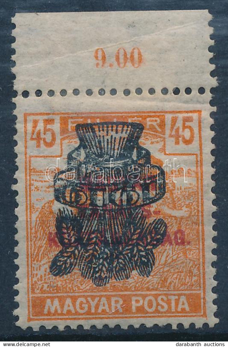 * 1920 Búzakalász 45f Fordított Felülnyomással (25.000) / Mi 302 With Inverted Overprint - Altri & Non Classificati