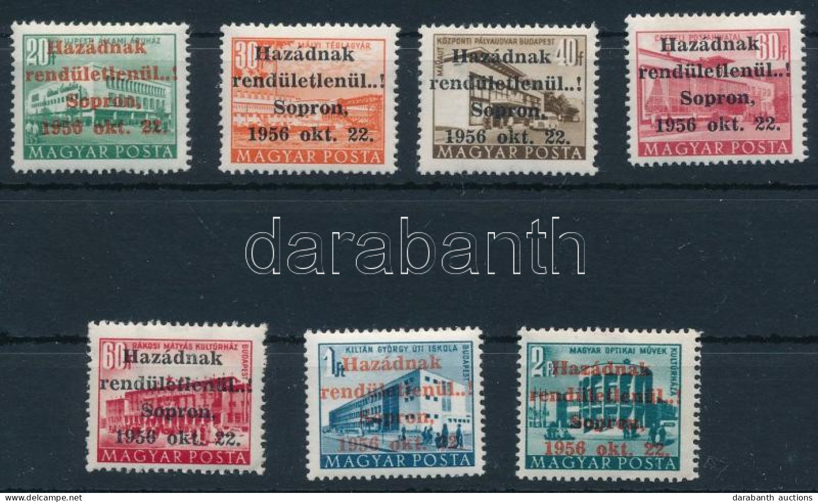 ** 1956 Sopron 7 értékes Sor MF Vizsgálójellel (12.000) - Altri & Non Classificati