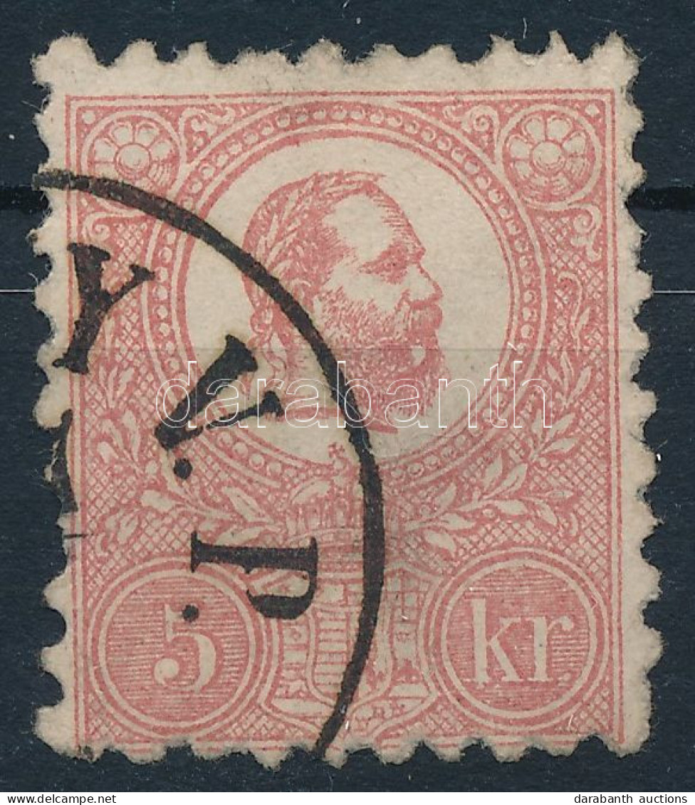 O 1871 Kőnyomat 5kr "(POZSON)Y V. P." (foghiány és Törés / Crease And Missing Perf.) - Other & Unclassified