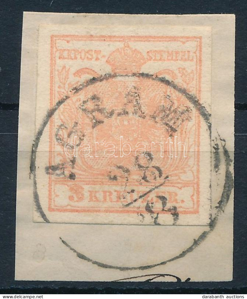 1850 3kr MP III Festékhiányos Nyomat "AGRAM" - Other & Unclassified