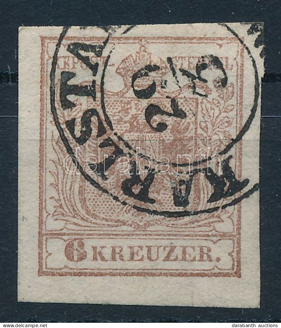 O 1850 6kr HP I Lemezhibás Bélyeg "KARLSTA(DT)" - Other & Unclassified