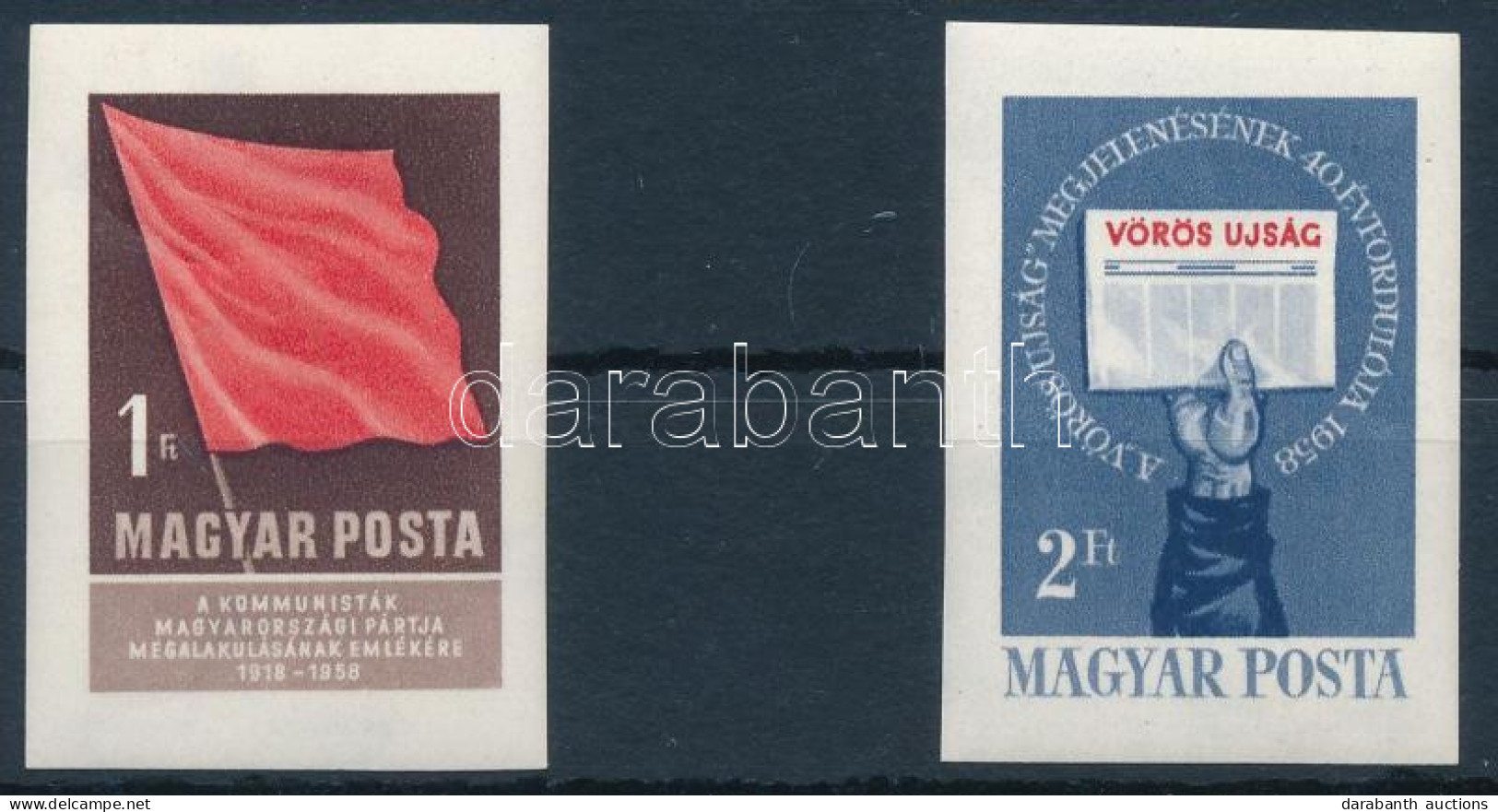 ** 1958 Kommunisták Magyarországi Pártja (I.) Vágott Sor (4.000) (gyűrődés / Crease) - Autres & Non Classés