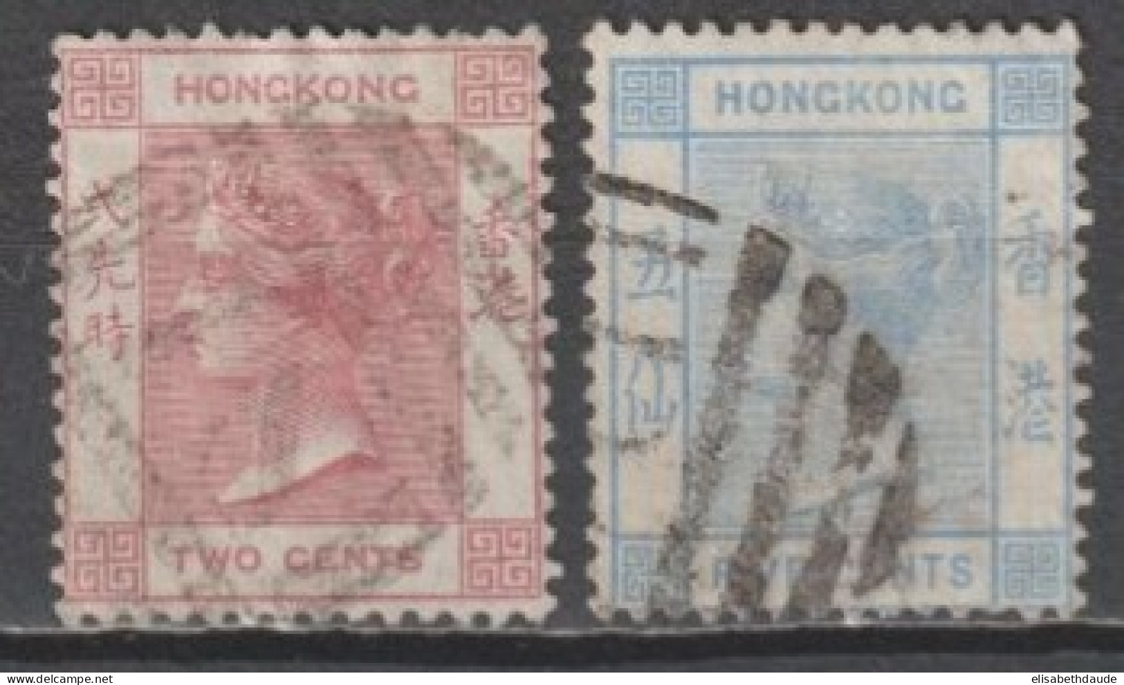 HONG KONG (CHINA) - 1880 - YVERT N°29/30 OBLITERES - FILIGRANE CC - COTE 2020 = 90 EUR - Used Stamps