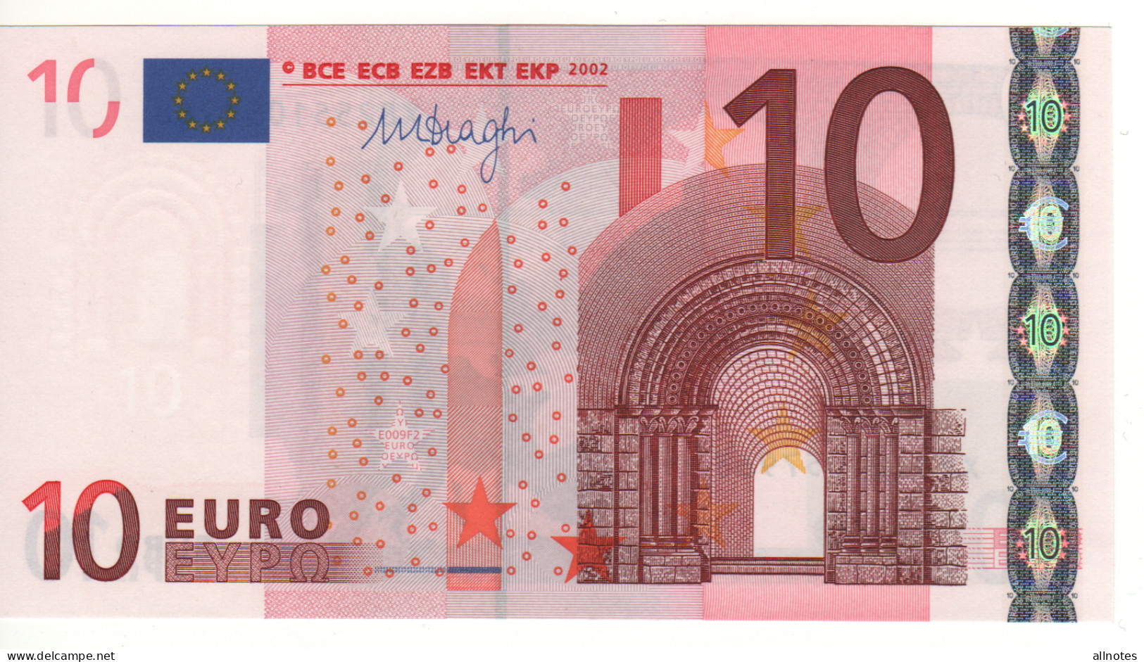 10 EURO  "X" Germany    DRAGHI     E 009 F2  X82 /  FDS - UNC - 10 Euro