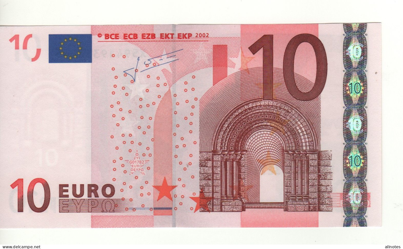 10 EURO  "X" Germany    Firma Trichet      G 017 B2   X59   /   FDS - UNC - 10 Euro