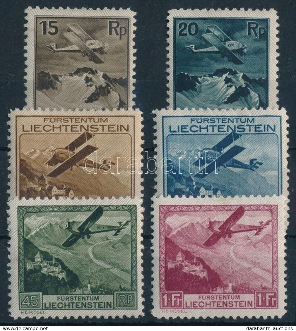 * Liechtenstein 1930 Repülő Sor Mi 108-113 (*Mi EUR 190.-)(Mi 109, 112 Rozsda Folt / Stain) - Other & Unclassified