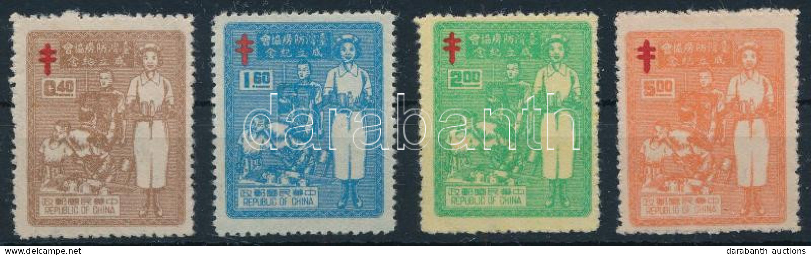 (*) Kína Taiwan 1953 Tuberkulózis Elleni Harc Mi 165-168 Gumi Nélkül, Ahogy Kiadták.(Mi EUR 280.-) Without Gum, As Issue - Autres & Non Classés