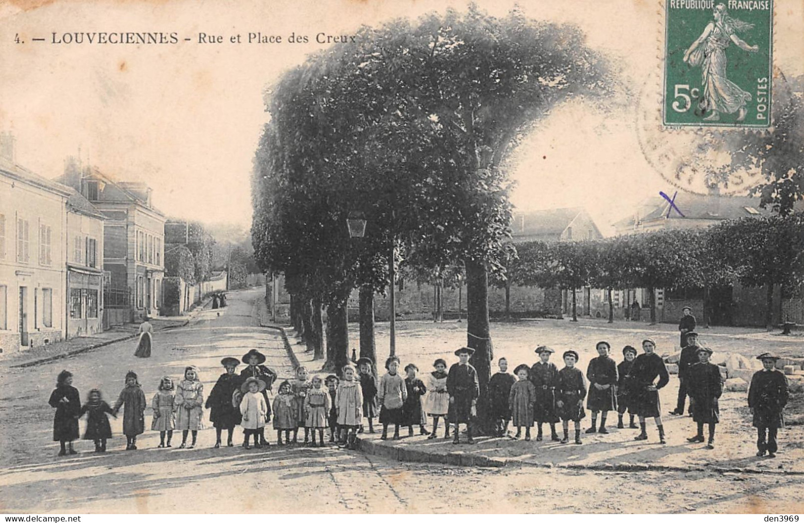 LOUVECIENNES (Yvelines) - Rue Et Place Des Creux - Voyagé (2 Scans) Juliette Didier 119 Rue Rousseau Issy-les-Moulineaux - Louveciennes