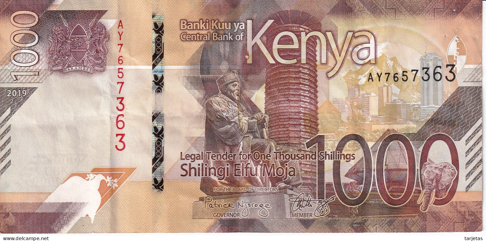 BILLETE DE KENIA DE 1000 SHILINGI DEL AÑO 2019 (BANK NOTE) - Kenia
