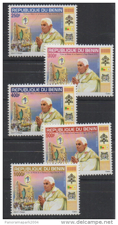 Bénin 2011 Mi. 1651 - 1655 Visite Pape Benoit XVI Benedikt 16. Pope Papst Benedict Rom Roma Rome Vatican Vatikan MNH** - Pausen