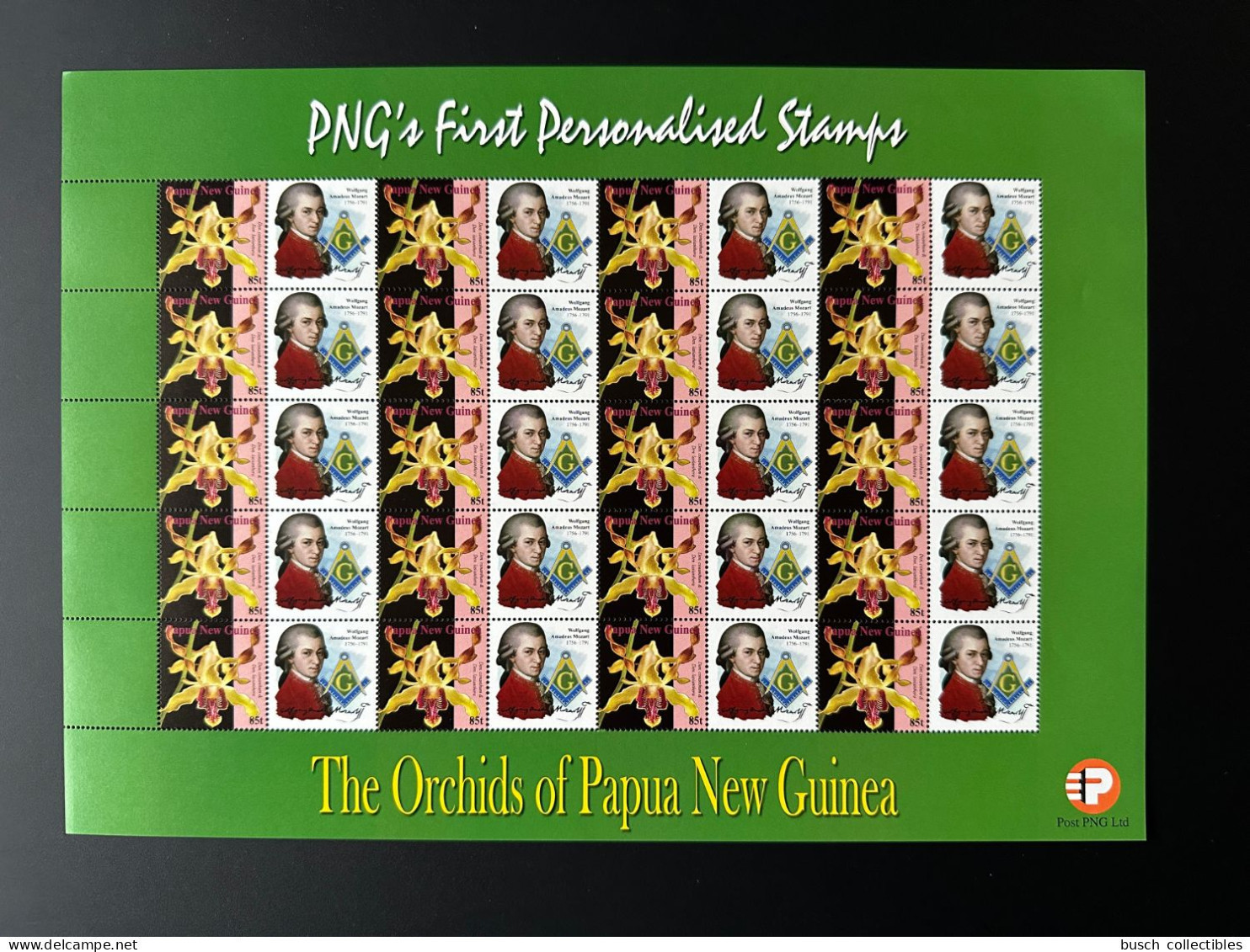 Papua New Guinea PNG 2007 Mi. 1244 Personalized Franc-maçons Freimaurer Freemasonry Masonic Mozart Music Musik Musique - Franc-Maçonnerie