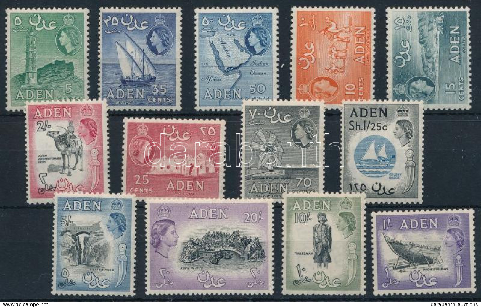 ** Aden 1954 Mi 62-74 (Mi EUR 150,-) - Altri & Non Classificati