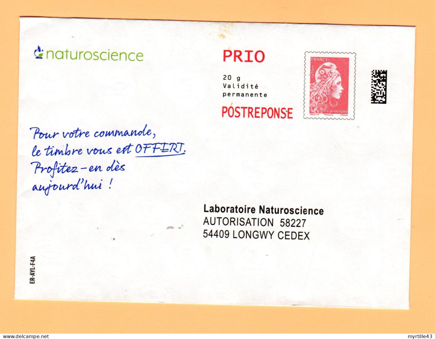 PAP Réponse Naturoscience - Neuf - 302285 - Avec Quelques Taches Et Un Peu Froissée - Prêts-à-poster:Answer/Marianne L'Engagée