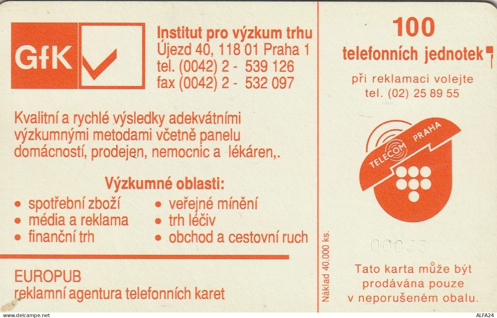 PHONE CARD REPUBBLICA CECA  (E3.21.5 - Repubblica Ceca