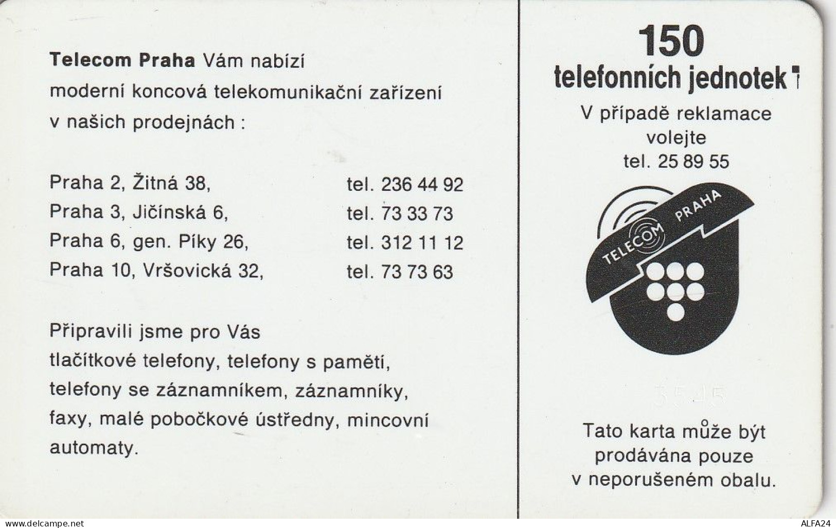 PHONE CARD REPUBBLICA CECA  (E3.20.7 - República Checa