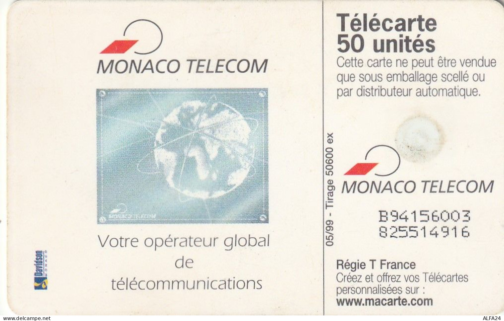 PHONE CARD MONACO  (E3.17.8 - Monace