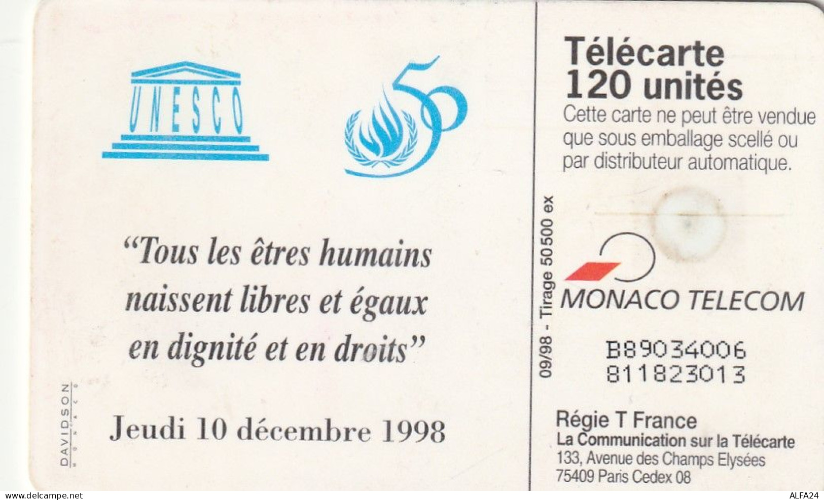 PHONE CARD MONACO  (E3.17.6 - Monace