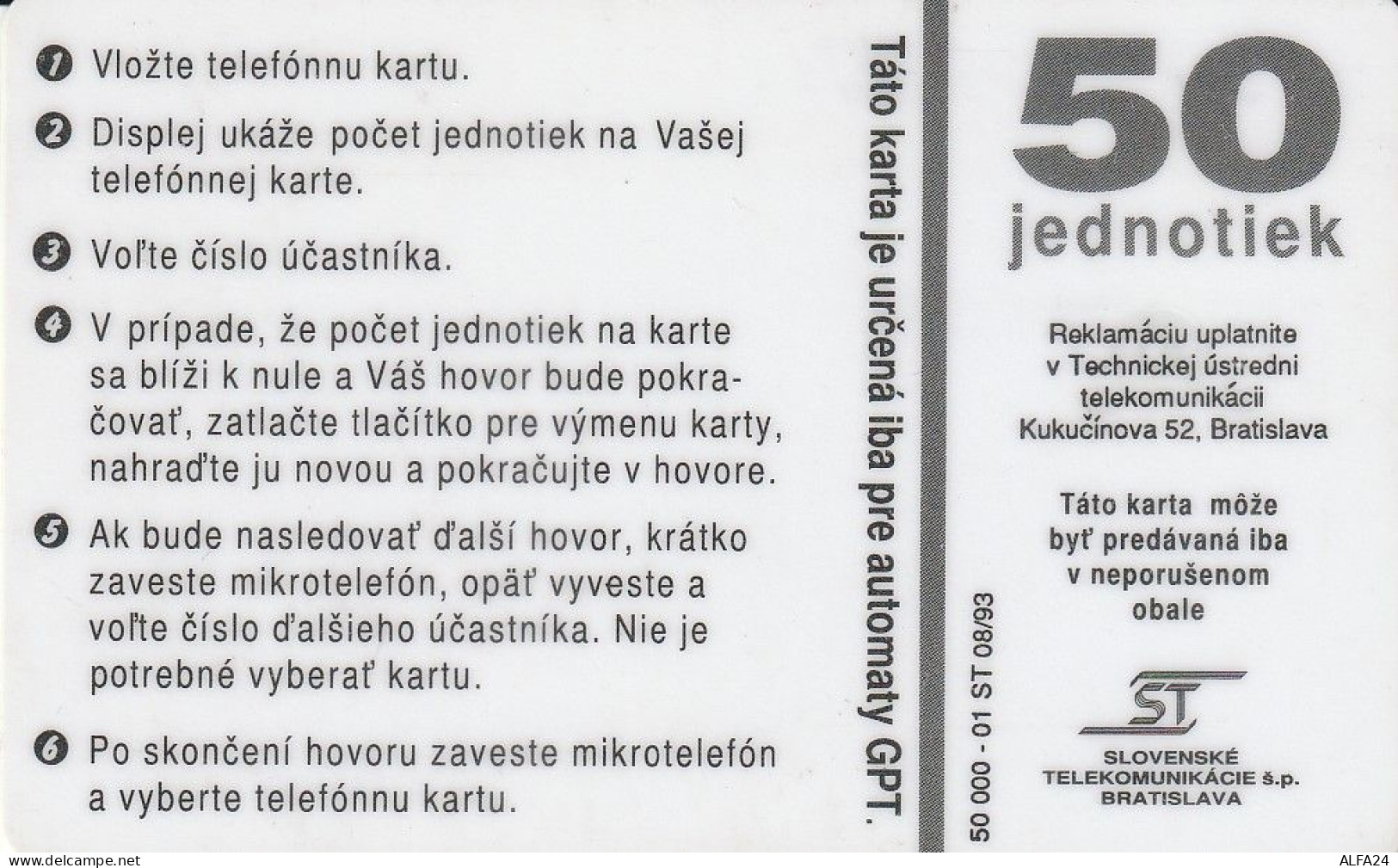 PHONE CARD SLOVACCHIA  (E3.13.2 - Slovaquie