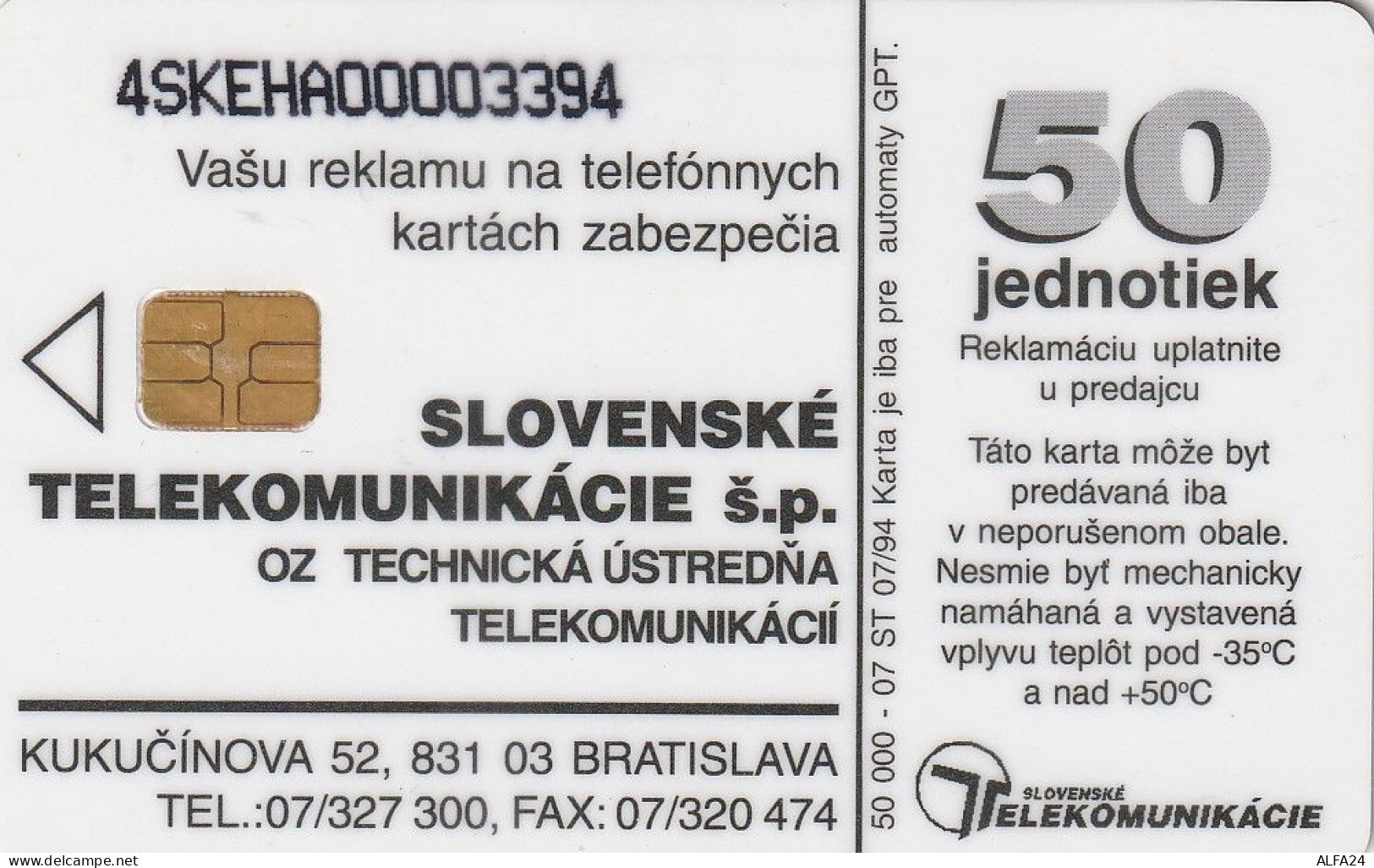 PHONE CARD SLOVACCHIA  (E3.13.4 - Slovakia