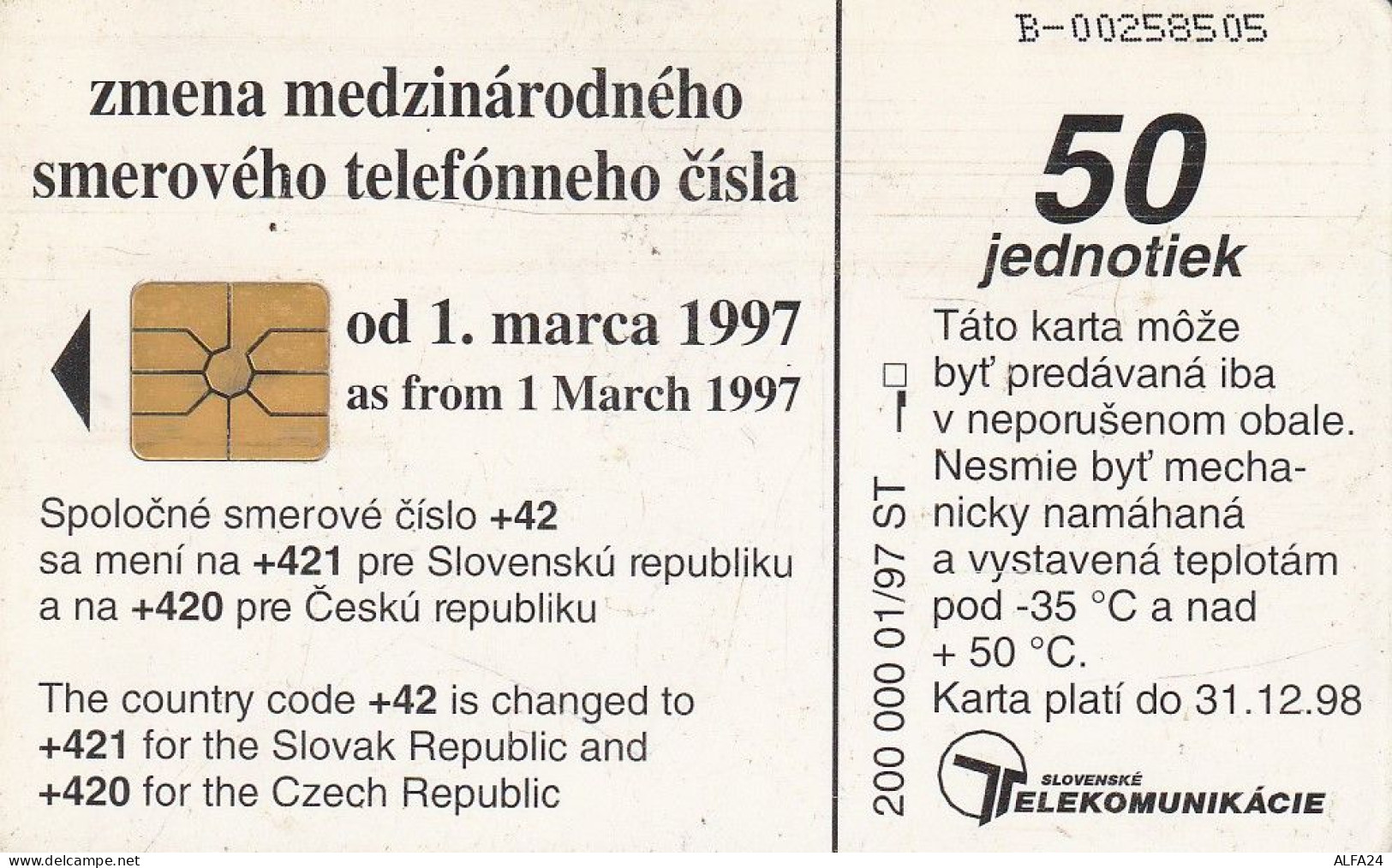 PHONE CARD SLOVACCHIA  (E3.12.1 - Slovaquie