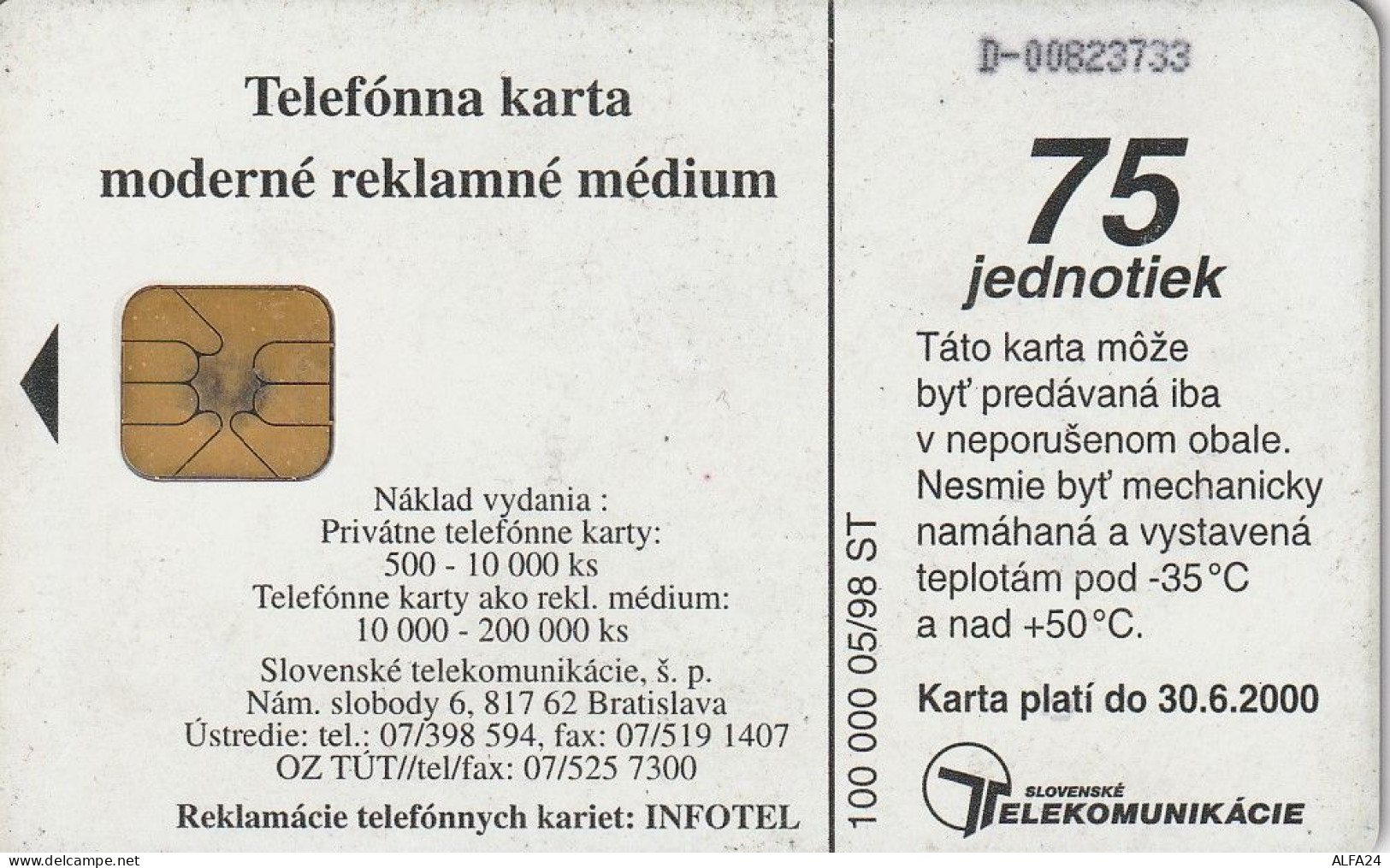 PHONE CARD SLOVACCHIA  (E3.10.5 - Slovaquie