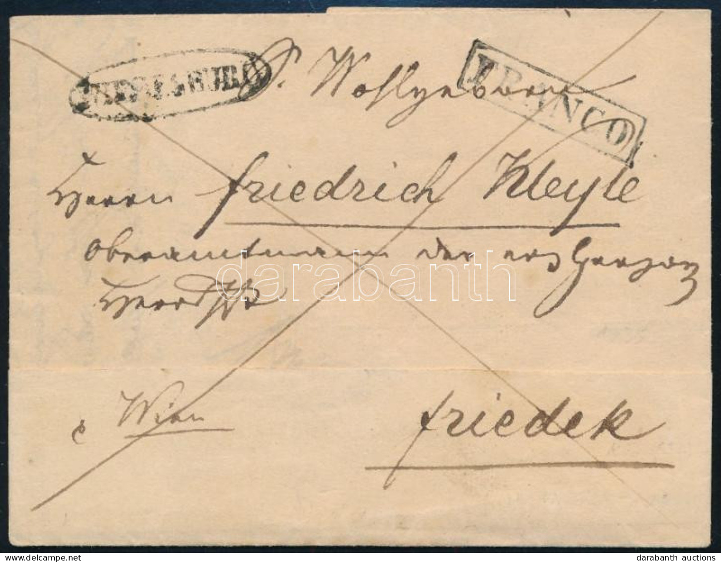 1835 Franco Levél "WIESELBURG" + "FRANCO" - Friedek - Autres & Non Classés