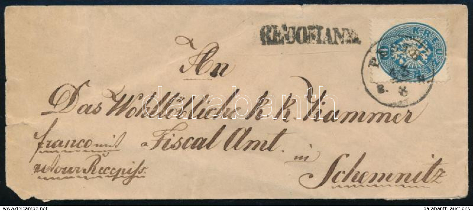 1863 2 Db 10kr Ajánlott Levélen Schemnitzbe, A Hátoldali Bélyeg Hiányos "PESTH B. H." - Autres & Non Classés