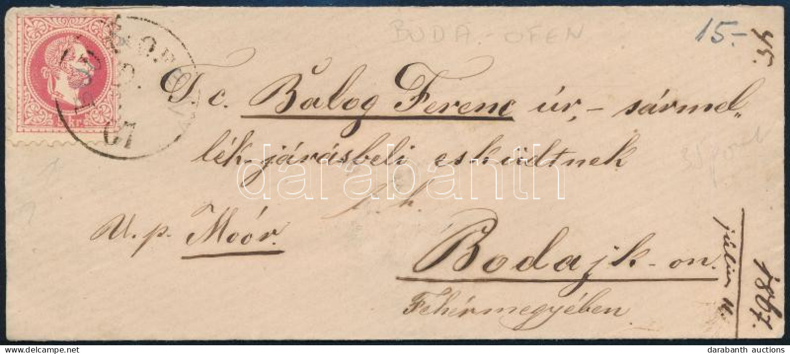 1867 5kr Levélen "(BUDA OFEN)" - Bodajk - Altri & Non Classificati