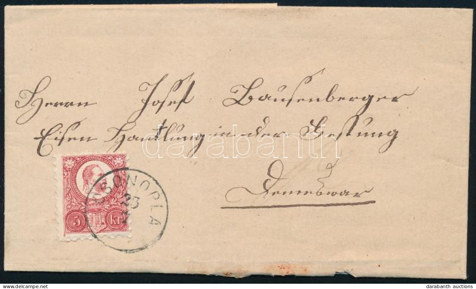 1871 Réznyomat 5kr Levélen "CSONOPLA" - Sonstige & Ohne Zuordnung