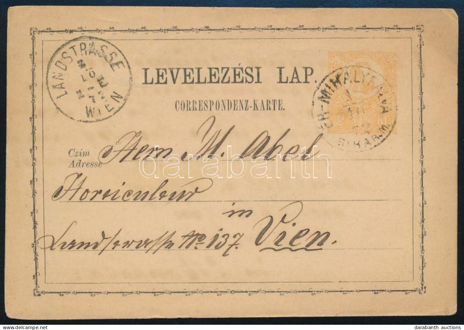 1872 2kr Díjjegyes Levelezőlap "ÉR-MIHÁLYFALVA / BIHAR.M." - Wien - Autres & Non Classés