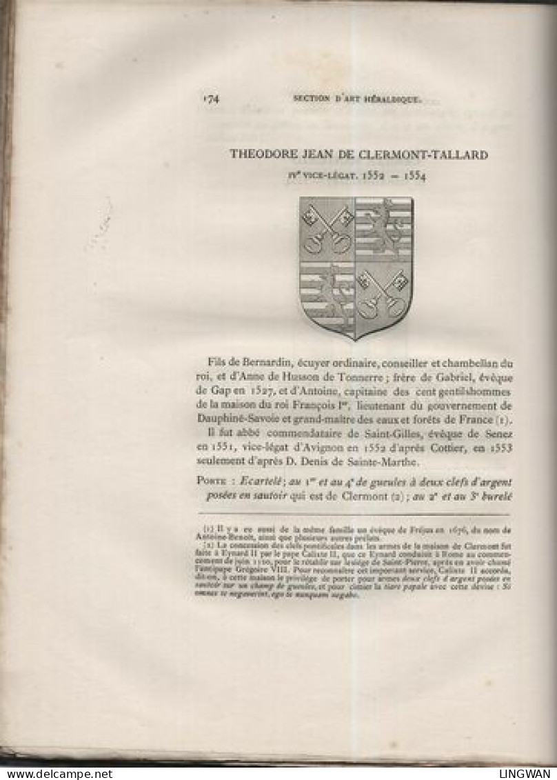 Armorial Historique Du Diocèse Et De L'Etat D'Avignon - Boeken & Software