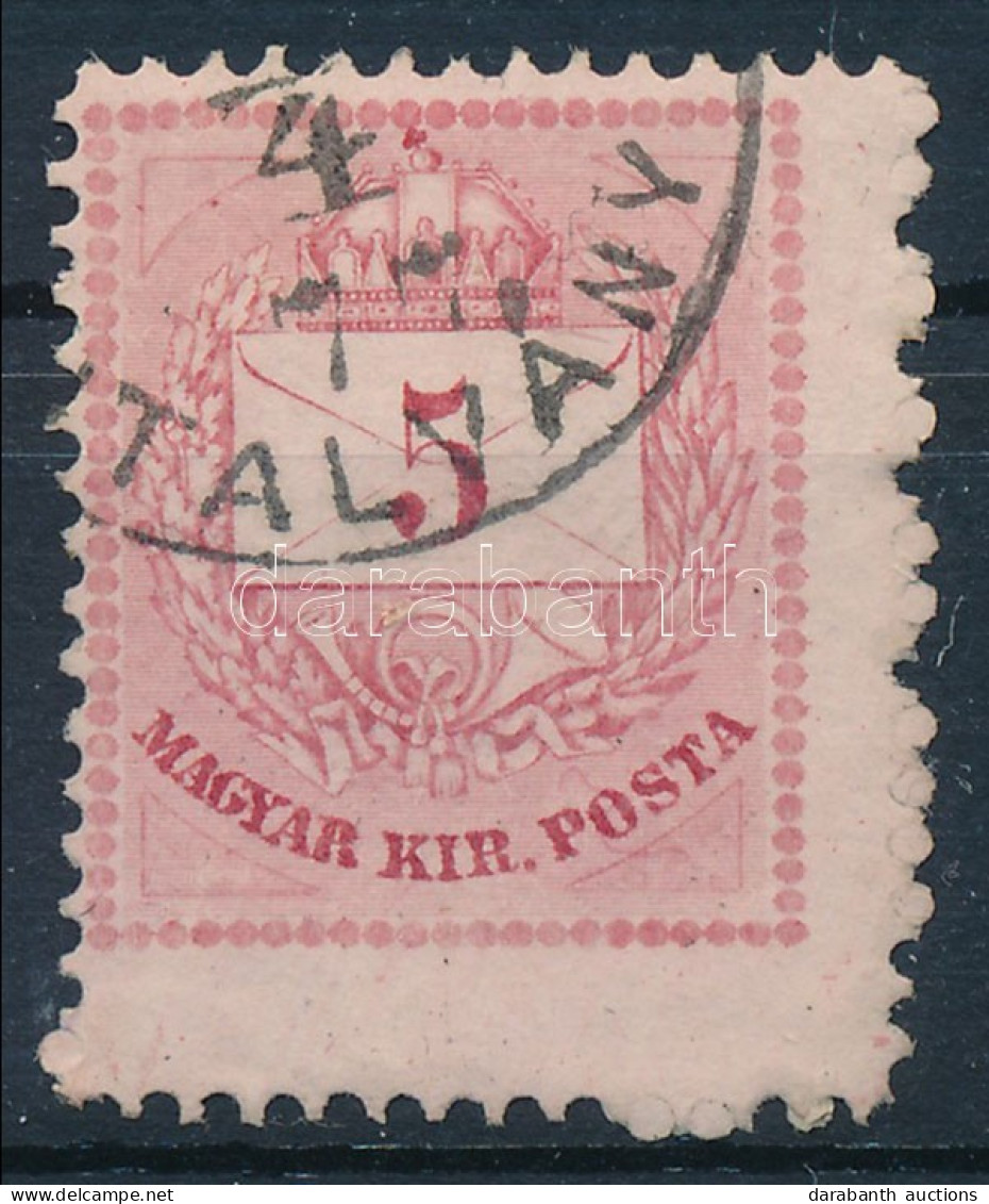 O 1874 5kr Extra Magasra és Szélesre Fogazva (ex Lovász) - Other & Unclassified