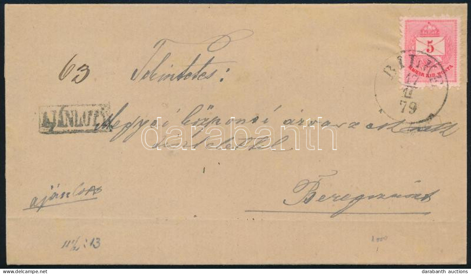 1879 3 X 5kr Ajánlott Levélen "BILKE" - Beregszász (2 Db Bélyeg Eltépve / 2 Stamps Damaged) - Other & Unclassified