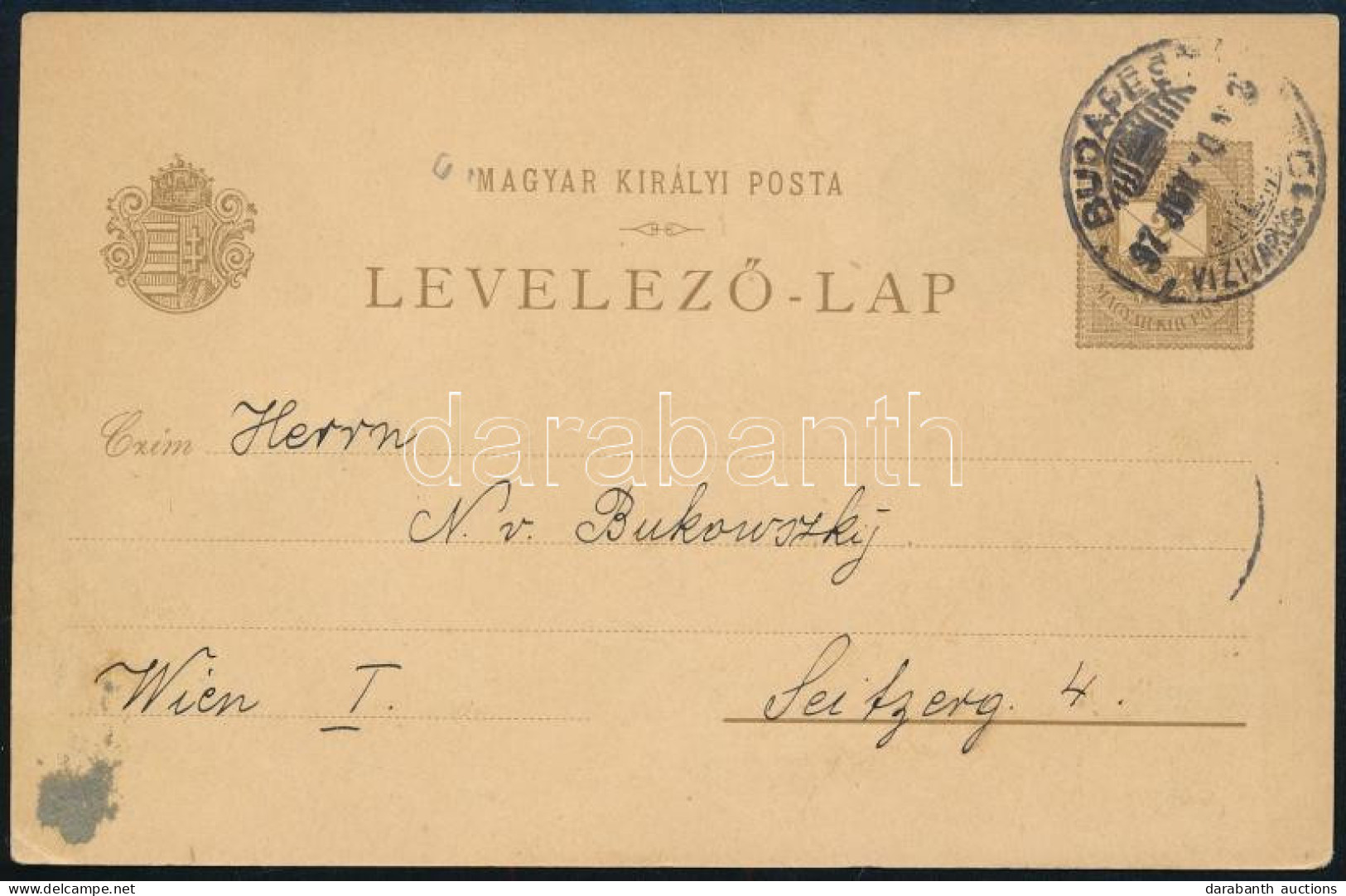 1897 2kr Díjjegyes Millenniumi Levelezőlap Budapestről Bécsbe - Other & Unclassified