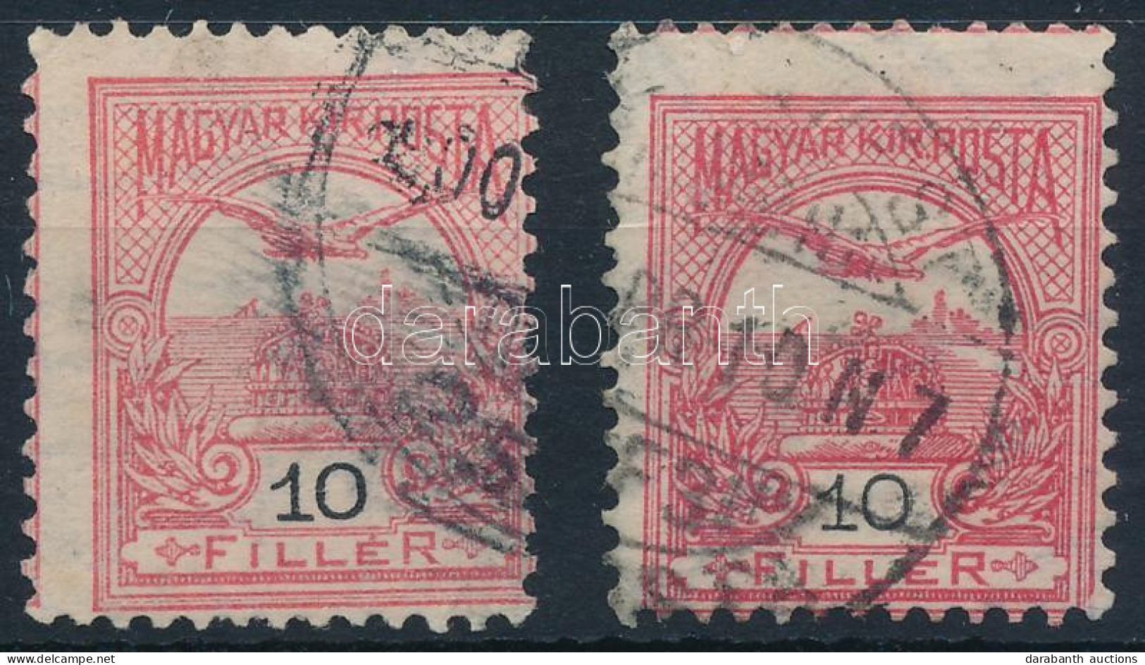 O 1900 2 Db Turul 10f Elfogazva - Other & Unclassified