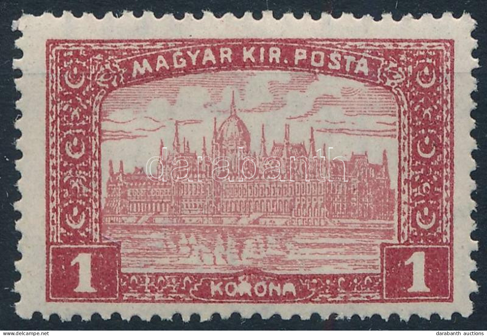 ** 1916 Parlament 1K Törött Betűk A KORONA Feliratban - Other & Unclassified