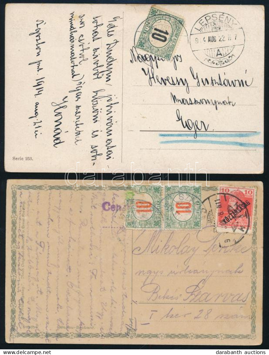 1914-1919 2 Db Magyar Portós Képeslap - Other & Unclassified