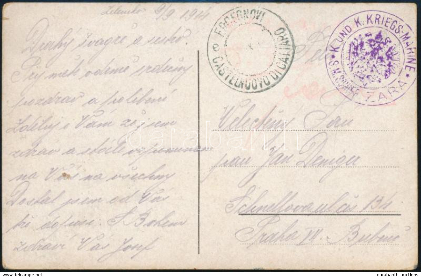 1914 Tábori Posta Képeslap "S.M. SCHIFF ZARA" - Other & Unclassified