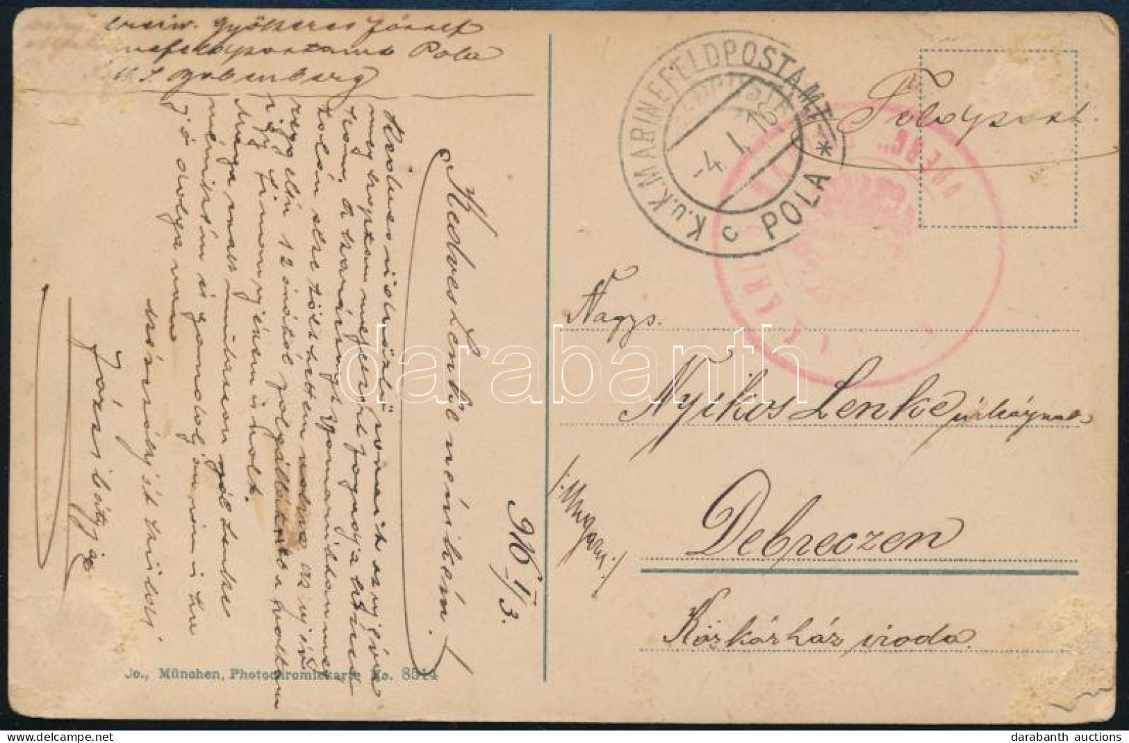 1916 Tábori Posta Képeslap "S.M.S. BABENBERG" - Other & Unclassified