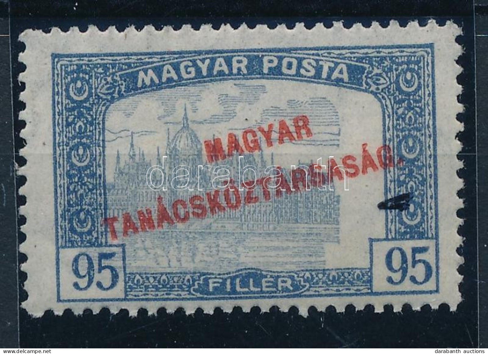 ** 1919 Magyar Tanácsköztársaság 95f Nagyon Látványosan Balra Tolódott Középrésszel - Sonstige & Ohne Zuordnung