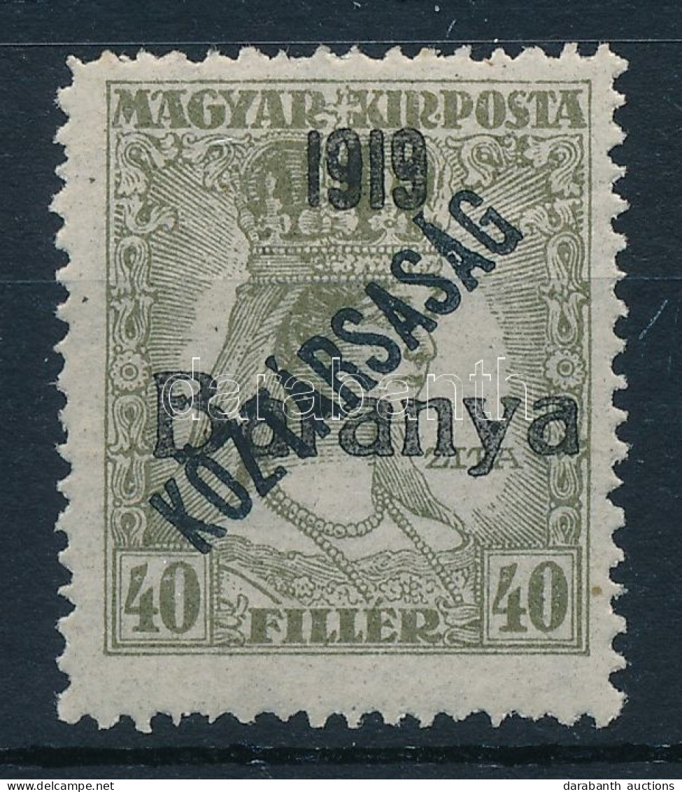 * Baranya I. 1919 Zita/Köztársaság 40f Bodor Vizsgálójellel (17.500) - Other & Unclassified