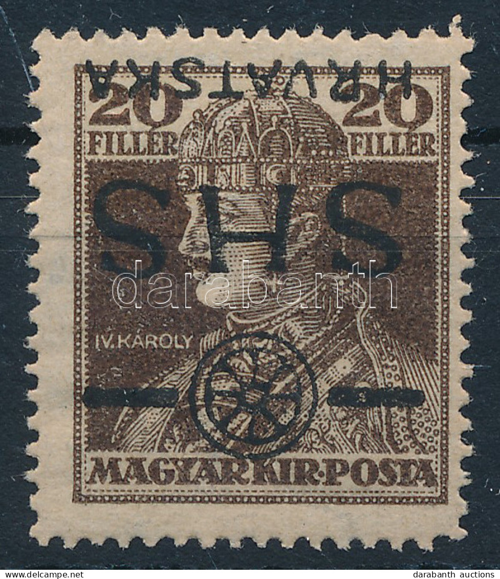 * SHS 1918 Károly 20f Fordított Felülnyomással / Mi 85 With Inverted Overprint. Signed: Bodor - Sonstige & Ohne Zuordnung