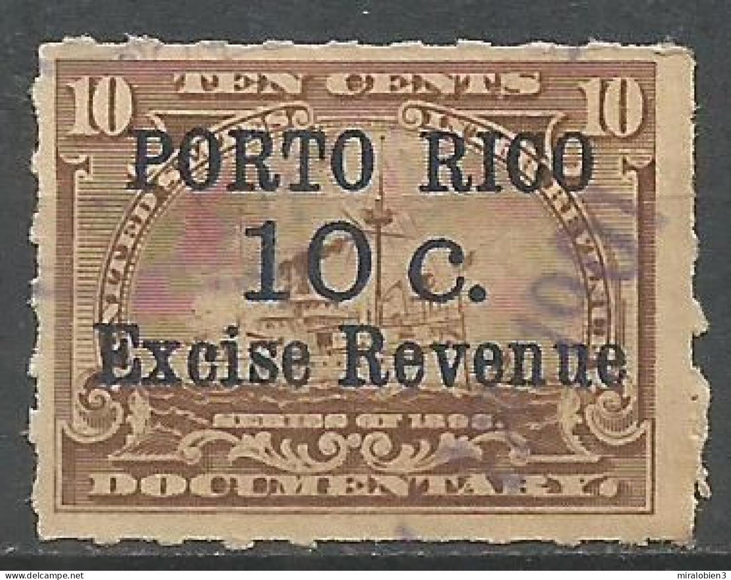 PUERTO RICO DOCUMENTARY STAMP 1898 SURCHARGE - Porto Rico