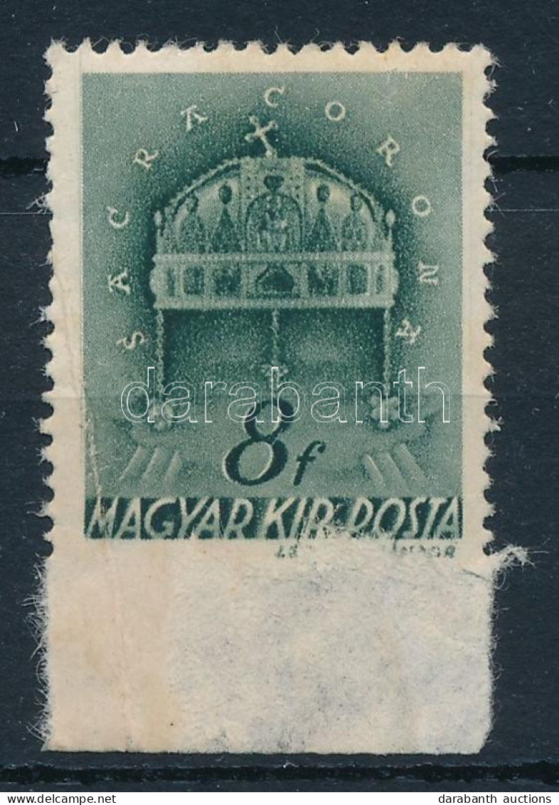 ** 1941 Templom II. 8f Alul Fogazatlan (elsárgult Gumi, Hajtott / Yellowish Gum, Folded) - Other & Unclassified